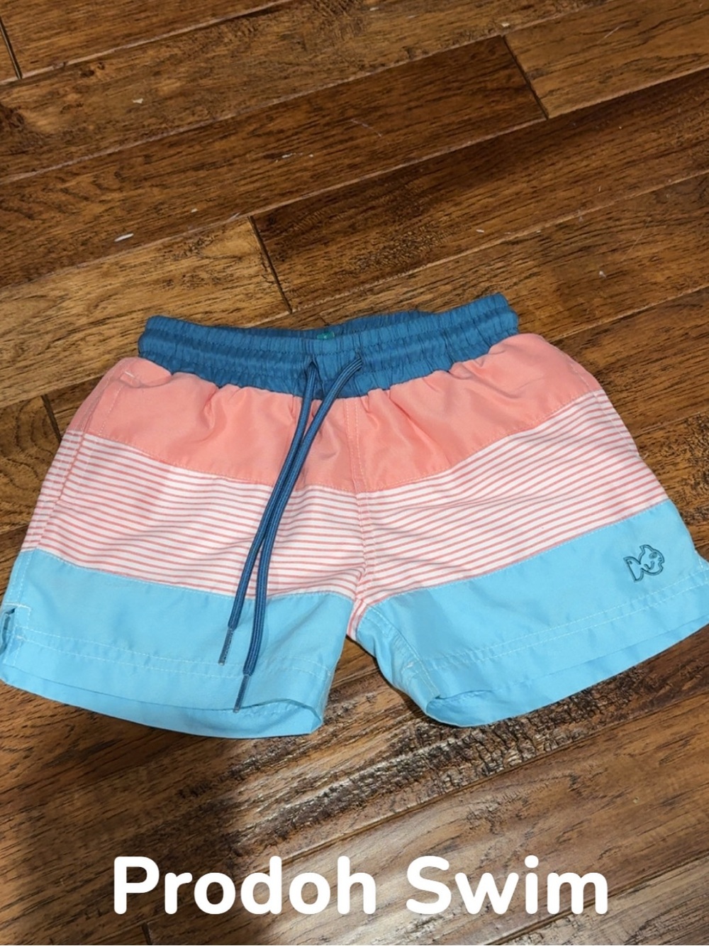 Prodoh Swim Colorblock Boys Swim Trunks - Coral & Light Blue
